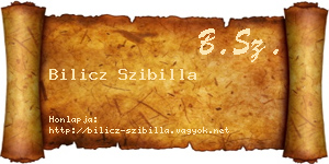 Bilicz Szibilla névjegykártya